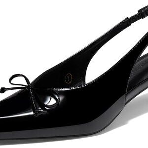 Womens Low Heel Dress Shoes Synthetic Slingback Bow Pointed Toe Office Pumps